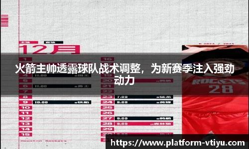 火箭主帅透露球队战术调整,为新赛季注入强劲动力